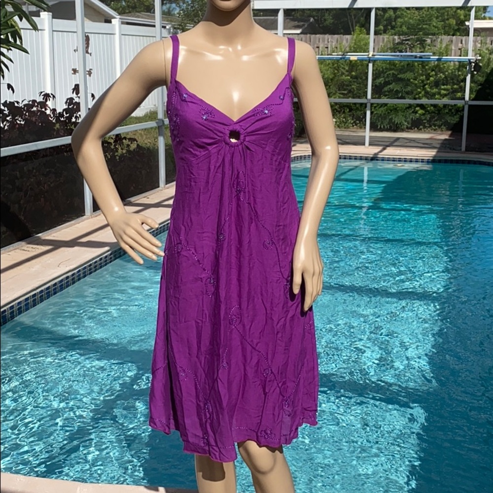 Island Planet 🌴 Strappy Purple Dress NWOT